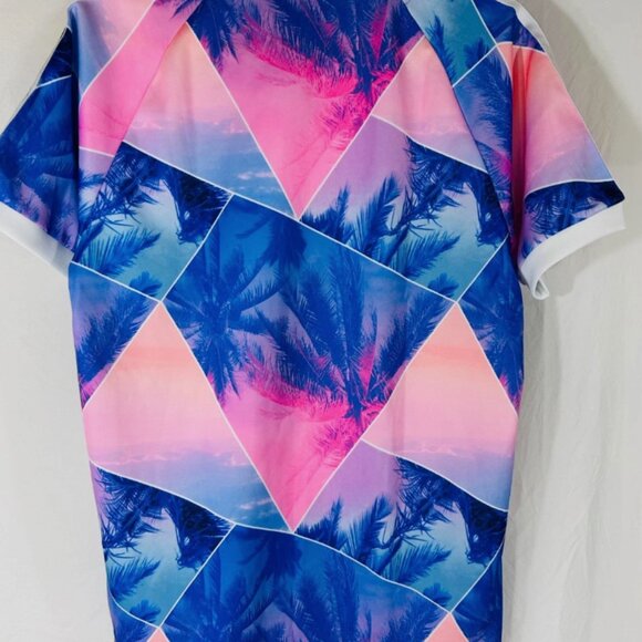 Adidas Men's Shirt Size Medium Palm Ringer 3 Stripe Short Sleeve Pullover - Picture 5 of 5